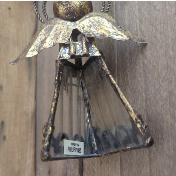 Vintage Glass and Metal Angel Candle Cover / Christmas Tree Ornament - Picture 8 of 10